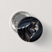 Majestic Wolf unter Sternry Sky Button (Vorne & Hinten)