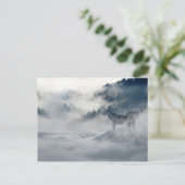 Majestic Wölfe im Waldnebel Postkarte (Stehend Vorderseite)