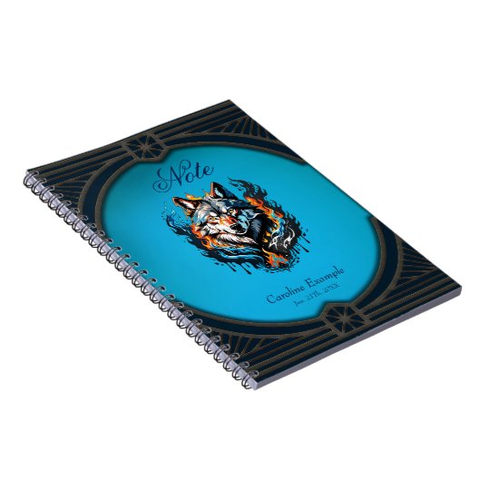 Majestic Wolfskopf Notizblock (Rechte Seite)