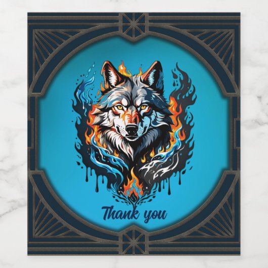 Majestic Wolfskopf Weinetikett (Einzelnes Label)