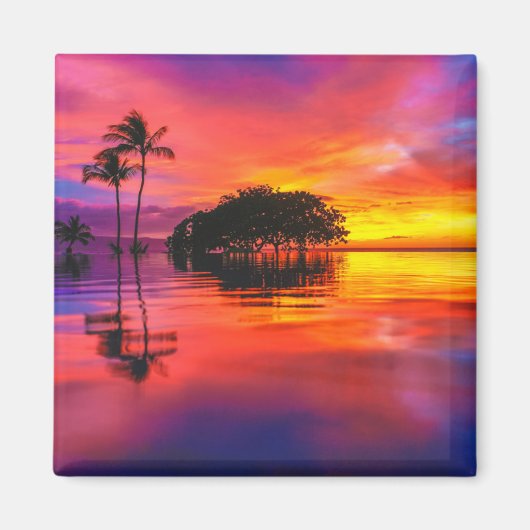 Majestic Wolken & Reflektion Magnet (Vorne)