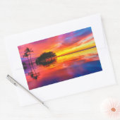 Majestic Wolken & Reflektion Rechteckiger Aufkleber (Umschlag)