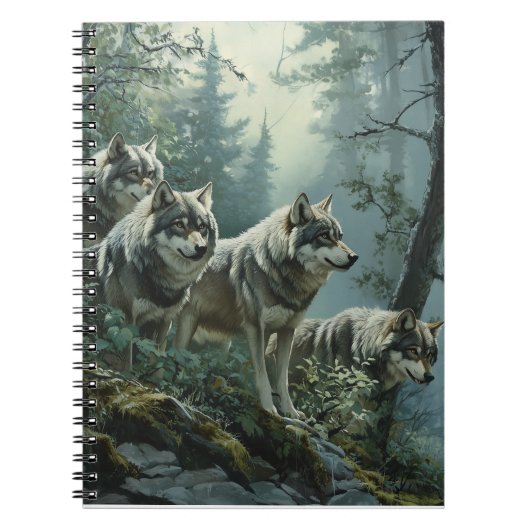 Majestic Wolves SpiralNotebook Notizblock (Vorderseite)