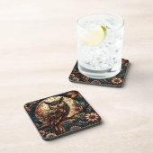 Majestic Woodland Brown Owl gestanztes Glas Getränkeuntersetzer (Rechte Seite)