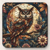 Majestic Woodland Brown Owl gestanztes Glas Getränkeuntersetzer (Vorderseite)