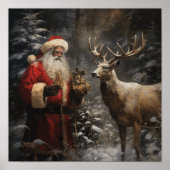 Majestic Woodland Dee W/ Black Santa Poster (Vorne)