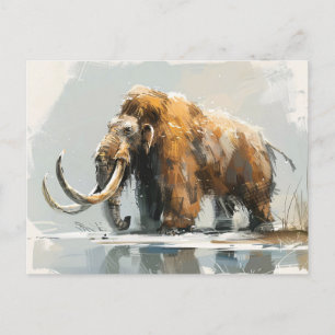 Majestic Wooly Mammoth Illustration Postkarte