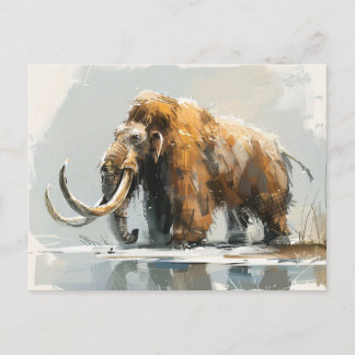 Majestic Wooly Mammoth Illustration Postkarte