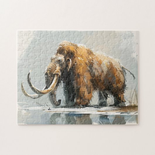 Majestic Wooly Mammoth Illustration Puzzle (Horizontal)