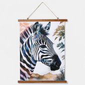 Majestic Zebra in Wasserfarbe Wandteppich Mit Holzrahmen (Vorderseite)