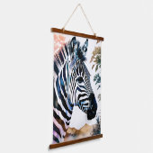 Majestic Zebra in Wasserfarbe Wandteppich Mit Holzrahmen (Gewinkelt)