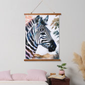 Majestic Zebra in Wasserfarbe Wandteppich Mit Holzrahmen (Schlafzimmer)