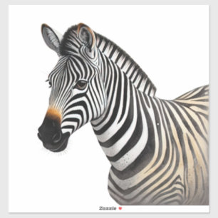 Majestic Zebra Portrait Aufkleber