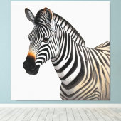 Majestic Zebra Portrait Leinwanddruck (Insitu (Holzboden))