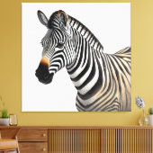 Majestic Zebra Portrait Leinwanddruck (Insitu (Wohnzimmer))
