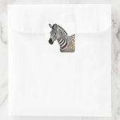 Majestic Zebra Portrait Quadratischer Aufkleber (Tasche)