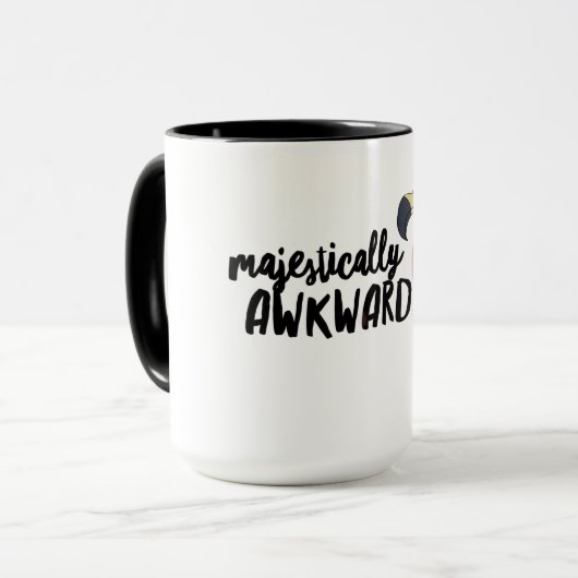 Majestisch Awkward Flamingo Black 15oz Combo Tasse (Vorderseite Links)