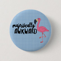 Majestisch Awkward Flamingo Button
