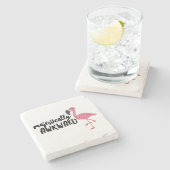 Majestisch Awkward Flamingo Marble Stone Untersetz Steinuntersetzer (Seitenansicht)