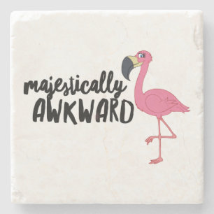 Majestisch Awkward Flamingo Marble Stone Untersetz Steinuntersetzer