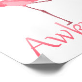 Majestisch Awkward Pink Flamingo Poster (Ecke)