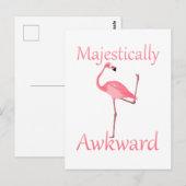 Majestisch Awkward Pink Flamingo Postkarte (Vorne/Hinten)