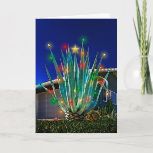Majestische Agave Glow Weihnachtskarte Feiertagskarte