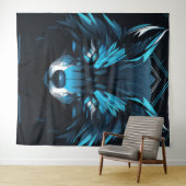 majestischer einsamer Wolf Poster. Wandteppich (Beispiel (Horizontal))