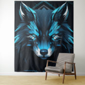 majestischer einsamer Wolf Poster. Wandteppich (Beispiel)