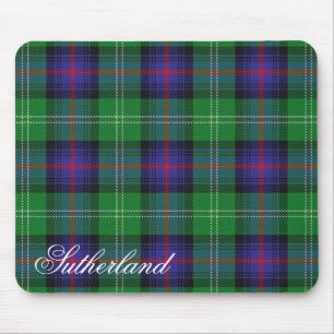 Majestischer schottischer Clan Sutherland Tartan Mousepad
