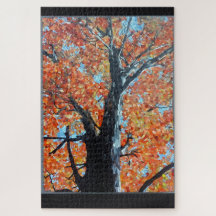 Majestisches Herbstbaum-Mosaik-Design