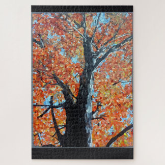 Majestisches Herbstbaum-Mosaik-Design Puzzle