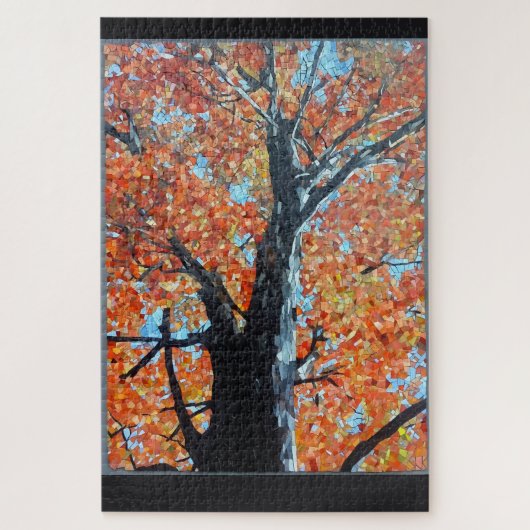 Majestisches Herbstbaum-Mosaik-Design Puzzle (Vertikal)