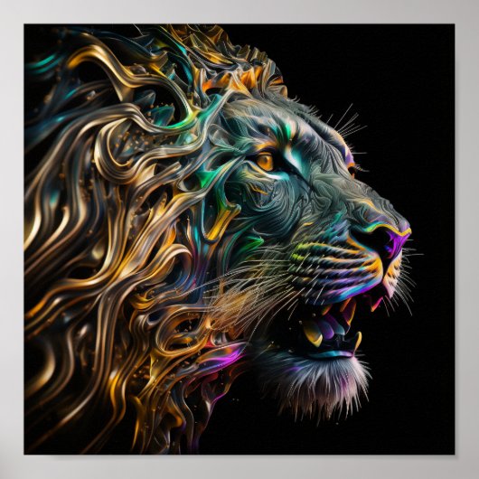 Majestueuze Leeuw Poster (Vorne)