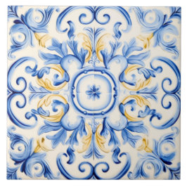 Majolica: Blau und Gold Fliese