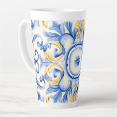 Majolica: Blau und Gold Milchtasse (Linke Ecke)
