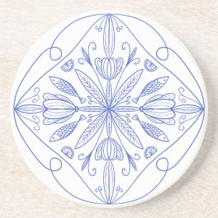 Majolica blue Amalfi Küste Sardinien Fisch & Zitru Getränkeuntersetzer