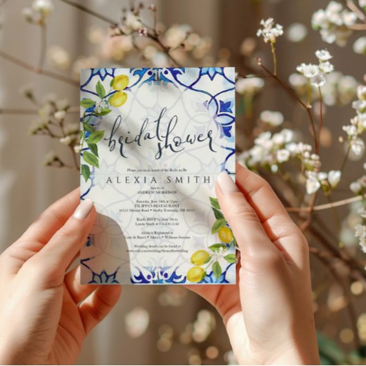 Majolica Fliesen Brautdusche Einladung Sizilien