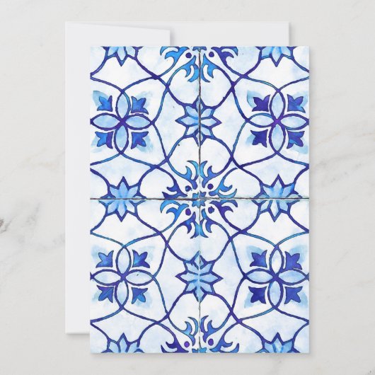 Majolica Fliesen Brautdusche Einladung Sizilien (Rückseite)