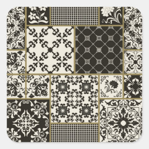 Majolica Fliesen islamische Motive. Quadratischer Aufkleber