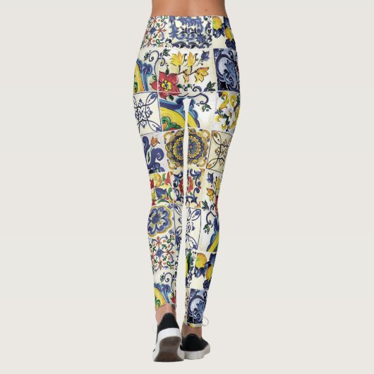 Majolica Muster Print Leggings (Rückseite)