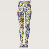Majolica Muster Print Leggings (Vorderseite)