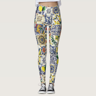 Majolica Muster Print Leggings