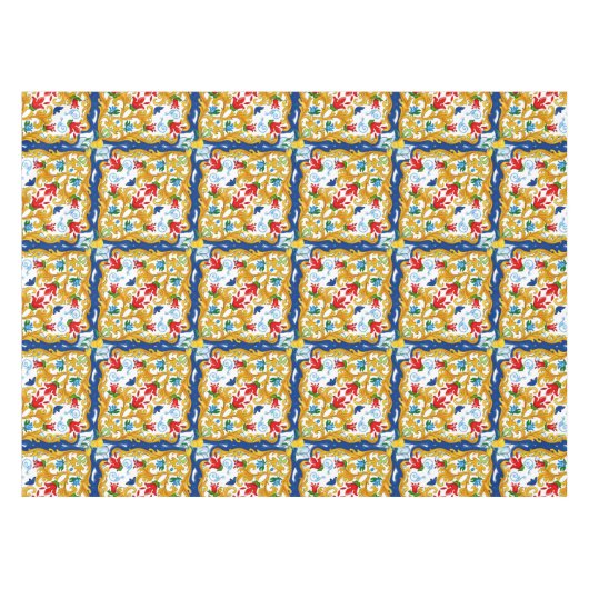 Majolica,Sicilian style,lemons Tischdecke (Vorderseite (Horizontal))