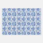Majolica Tiles Blue Lemons Amalfi Italien 1 Geschenkpapier Set (Vorderseite 2)
