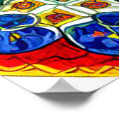 Majolica World Map Poster (Ecke)
