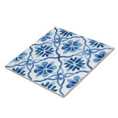 Majolika, blaue Fliesen, sizilianische Fliesen, Ke Fliese (Seite)