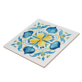 Majolika, blaue Fliesen, sizilianische Fliesen, Ke Fliese (Seite)