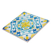 Majolika, blaue Fliesen, sizilianische Fliesen, Ke Fliese (Seite)