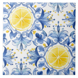 Majolika, blaue Fliesen, sizilianische Fliesen, Ke Fliese